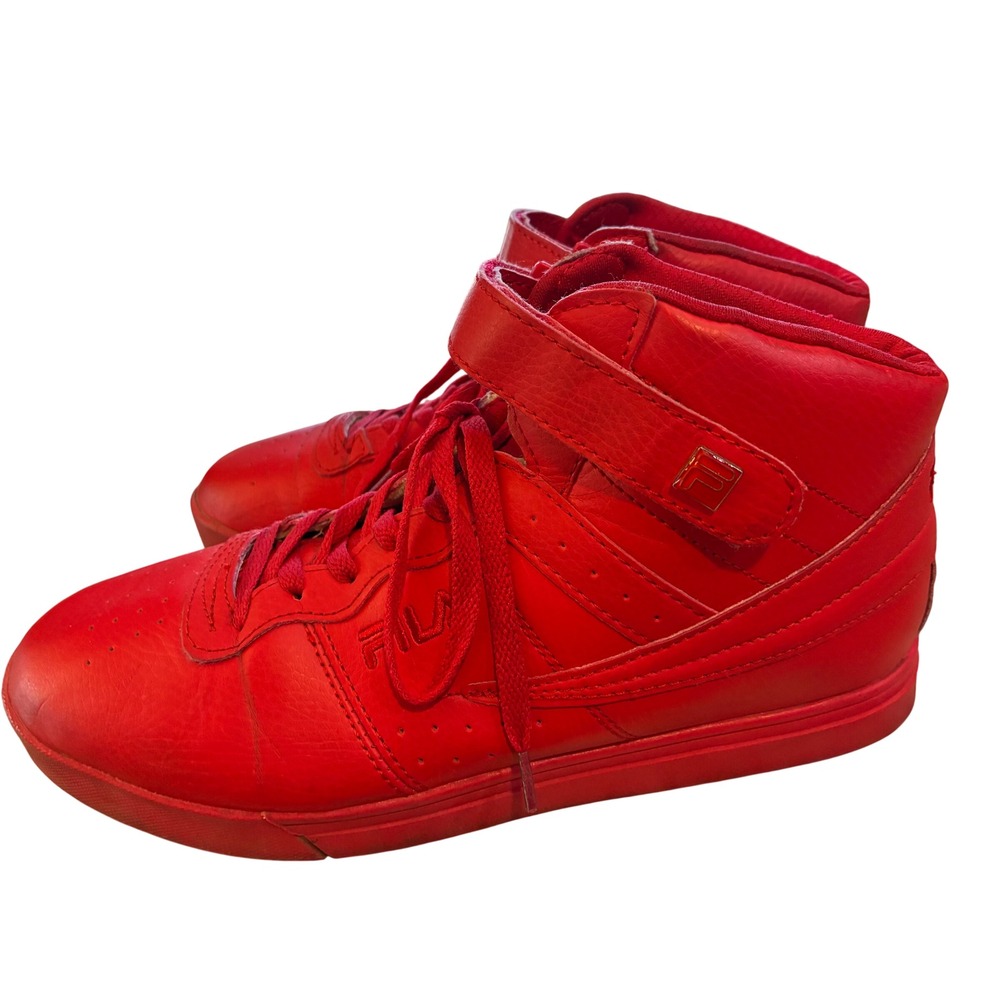 FILA F-13 Sneakers Mens Size 10 Red Excellent High Top Ankle Strap 1CM00077-600